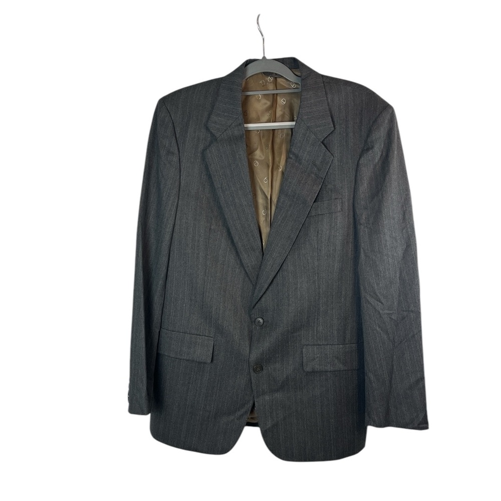 Christian‎ Dior Le Connaisseur men’s gray striped virgin wool blazer size 42R